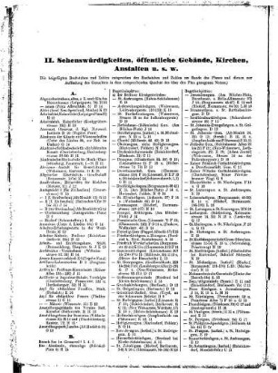 II. Sehenswürdigkeiten, öffentliche Gebäude, Kirchen, Anstalten u.s.w.