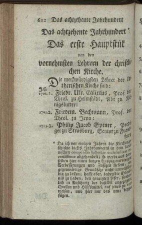 Das achtzehente Jahrhundert