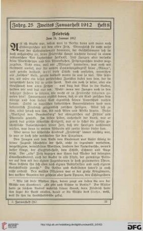 Friedrich: zum 24. Januar 1912