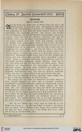Friedrich: zum 24. Januar 1912