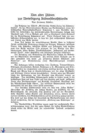 Von alten Plänen zur Verteidigung Südwestdeutschlands