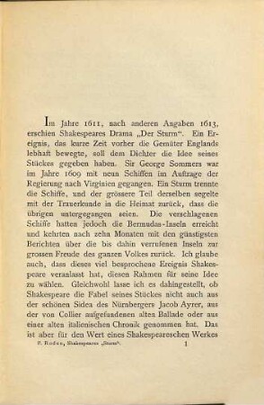 Shakespeares "Sturm" : ein Kulturbild