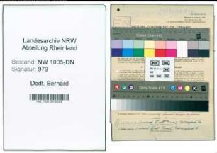 Entnazifizierung Berhard Dodt , geb. 24.09.1897 (Lackierer)