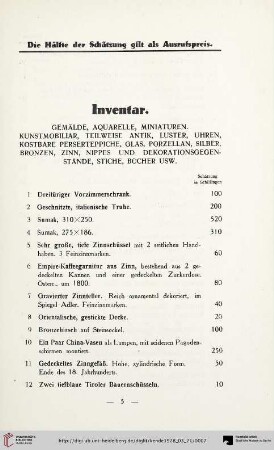 Inventar (Nr. 1-458)