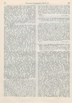 278-279 [Rezension] Vollmer, Hans, Materialien zur Bibelgeschichte und religiösen Volkskunde des Mittelalters. Bd. II, Teil 1