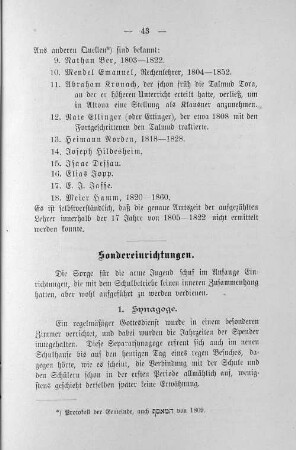 Sondereinrichtungen.