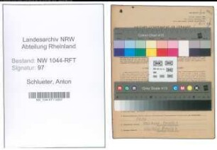 Entnazifizierung Anton Schlueter , geb. 25.05.1912 (Diplomlandwirt)