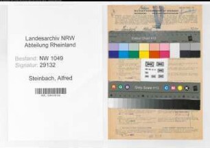 Entnazifizierung Alfred Steinbach , geb. 29.09.1897 (Polizeisekretaer)