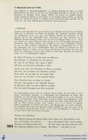 V. Klassische Zeit seit 1750.