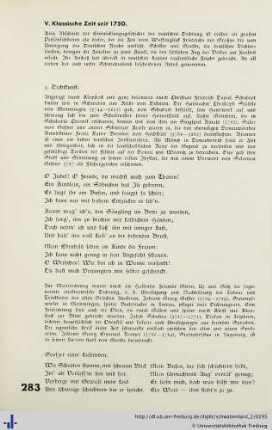 V. Klassische Zeit seit 1750.