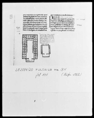 Petrus Comestor, Historia Scholastica — Grundrisse zum Tempelbau Salomonis, Folio 111recto
