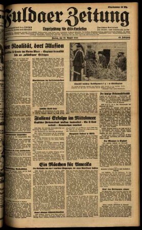 Ausgabe vom Freitag, den 23. August 1940.