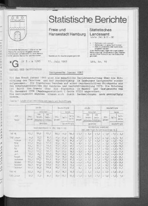 Gastgewerbe Januar 1983 : Lfd. Nr. 16