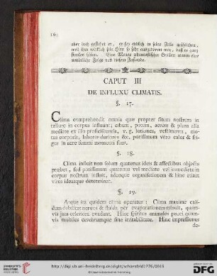 Caput III: De Influxu Climatis