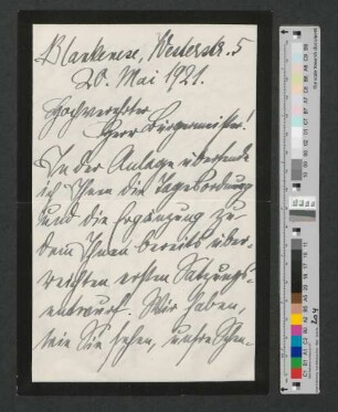 Brief an Werner von Melle