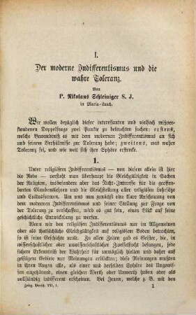 Der moderne Indifferentismus und die wahre Toleranz