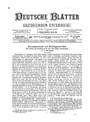 Kulturgeschichte und Bildungsgeschichte : (Fortsetzung)