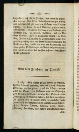 264-266, Von dem Zunehmen der Erdmasse