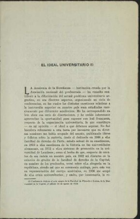 El ideal universitario