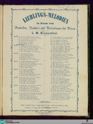 5/6: Lieblings-Melodien in Form von Fantasien, Rondo's und Variationen für Piano : op. 48