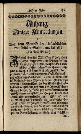 Anhang Einiger Anmerckungen.