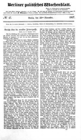 No 47, 25. November 1837
