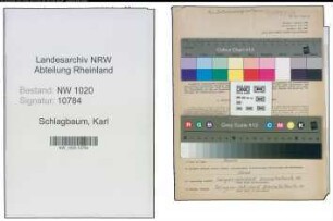 Entnazifizierung Karl Schlagbaum , geb. 12.09.1907 (Maurer)