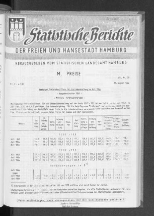 Hamburger Preisindexziffern für die Lebenshaltung im Juli 1964 : Lfd. Nr. 28