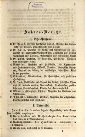 Jahresbericht der Königlichen Central-Thierarznei-Schule zu München. 1856