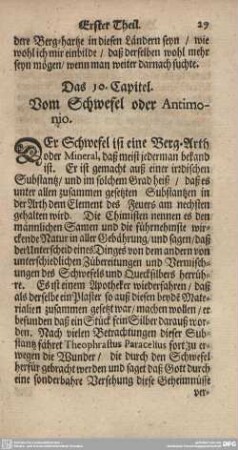 Das 10. Vom Schwefel oder Antimonio.