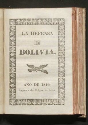 La defensa de Bolivia