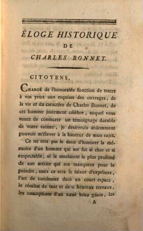 Éloge historique de Charles Bonnet