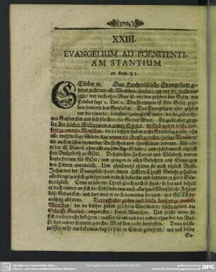 XXIII. Evangelium Ad Poenitentiam Stantium