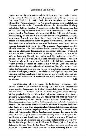 Das Staatsarchiv Bremen 1968, Behörde, Dokument, Geschichte, (Veröffentlichungen aus dem Staatsarchiv der Freien Hansestadt Bremen, 36) : Bremen, Schünemann, 1968