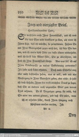 Zwey und vierzigster Brief