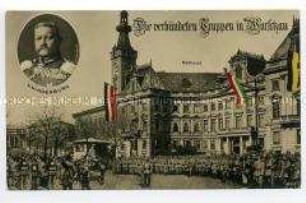 Postkarte zur Eroberung Warschaus