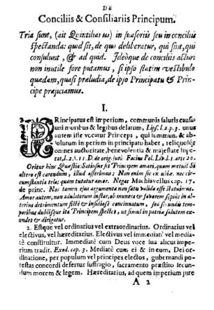 De Conciliis & Consiliariis Principum