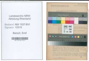 Entnazifizierung Emil Barsch , geb. 22.06.1910 ()
