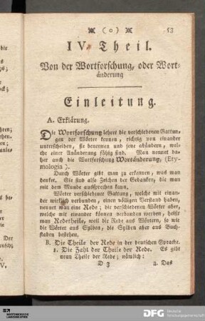 IV. Theil. Von der Wortforschung, oder Wortaenderung
