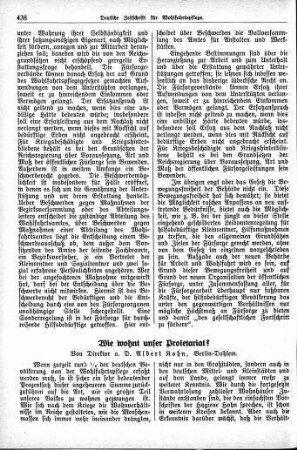 Wie wohnt unser Proletariat?