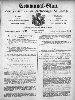 1887,47: No. 47, 20. November 1887