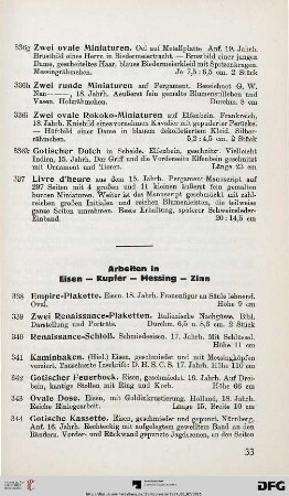Arbeiten in Eisen – Kupfer – Messing – Zinn (Nr. 338-451)