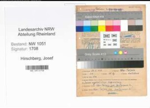 Entnazifizierung Josef Hirschberg , geb. 27.11.1897 (Bahnschaffner)