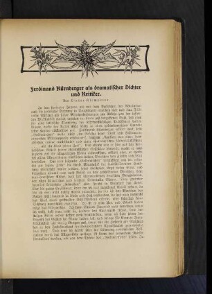 Ferdinand Kürnberger als dramatischer Dichter und Kritiker