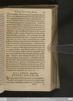 Epist. LXXXV. Bruxellam. Ioanni Strigelio.