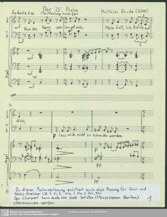 Der 25. Psalm : (2000)