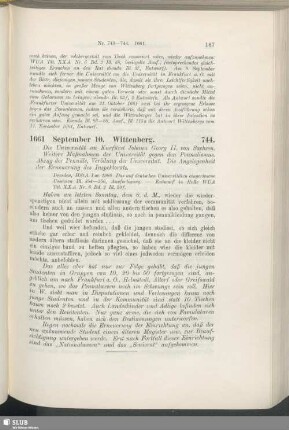 744. 1661, September 10. Wittenberg