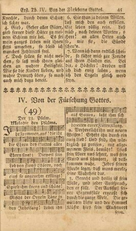 IV. Von der Fürsehung Gottes