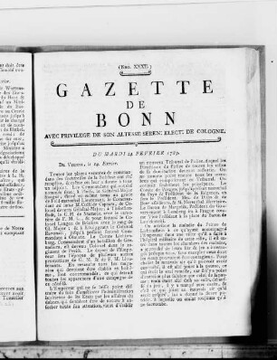 Gazette de Bonn. 1789-1789