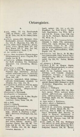 1-174, Ortsregister